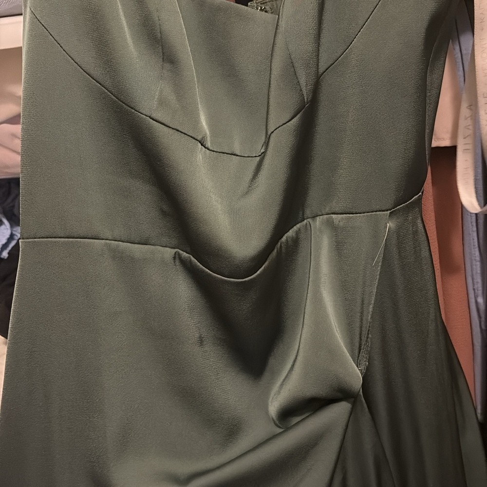 Azazie Elegant Olive Dress